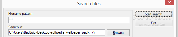 Showing the IrfanView options when searching for files